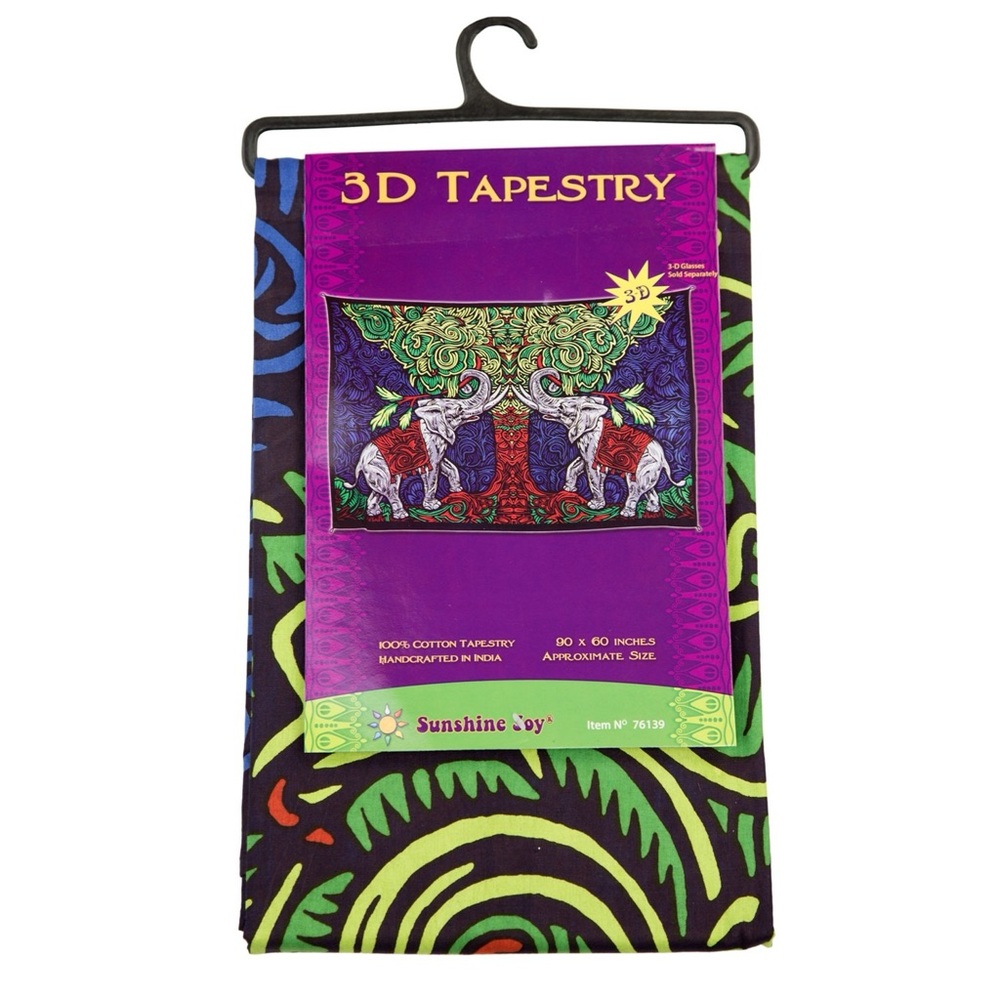 Sunshine Joy 3D Tapestry with Elephant Design